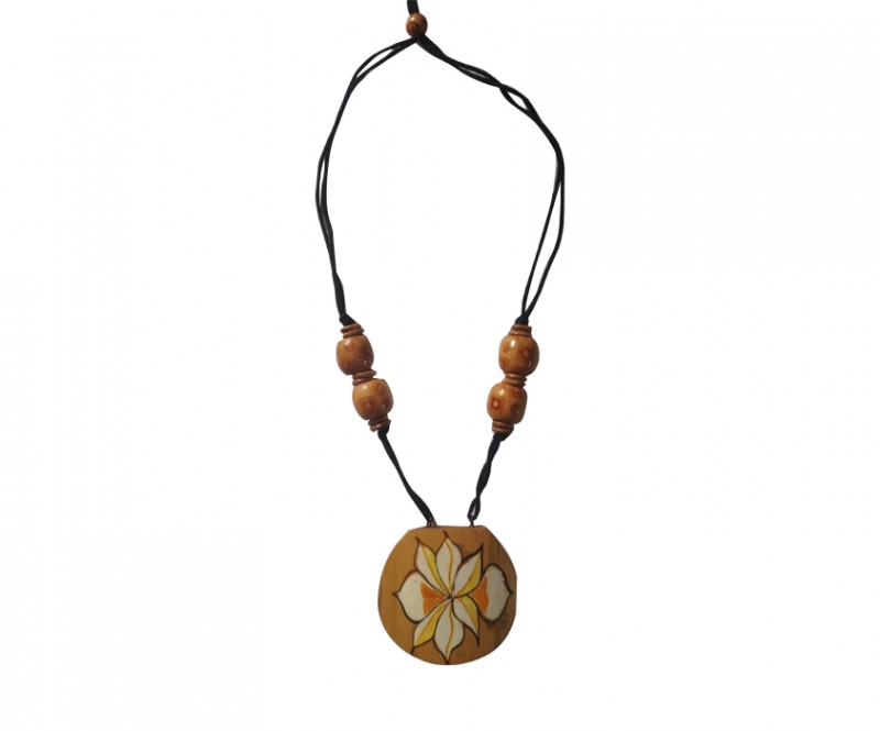 White Jasmine Bamboo Crafted Necklace